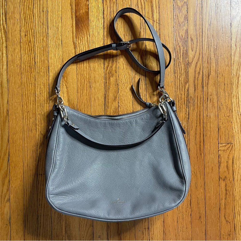 Kate Spade New York Leather Shoulder bag convertible Crossbody bag (gray)